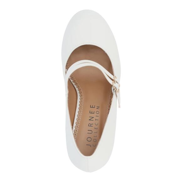 Journee Collection Women's Windy Mary Jane Heels White Size 9 - Picture 4 of 5